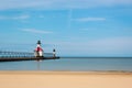 Lighthouse on Lake Michigan Royalty Free Stock Photo