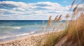 lighthouse lake michigan shoreline Royalty Free Stock Photo