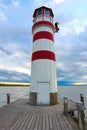 Lighthouse at Lake Neusiedl. Autumn at lake Neusiedler See Royalty Free Stock Photo