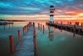 Lighthouse at Lake Neusiedl Royalty Free Stock Photo