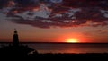 Lighthouse and Lake Sunset