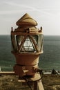 lighthouse lamp / glass large lamp at the sea lighthouse, a large light source, an industrial lighthouse for sailors, Odessa. Royalty Free Stock Photo