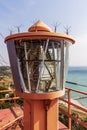 lighthouse lamp / glass large lamp at the sea lighthouse, a large light source, an industrial lighthouse for sailors, Odessa. Royalty Free Stock Photo