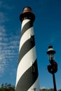 Lighthouse and Lamppost Royalty Free Stock Photo