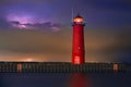 Lighthouse Lightning Royalty Free Stock Photo