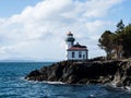 Lighthouse at Lime Kiln Point State Park on San Juan Island Royalty Free Stock Photo