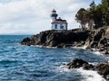 Lighthouse at Lime Kiln Point State Park on San Juan Island Royalty Free Stock Photo