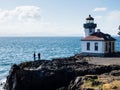 Lighthouse at Lime Kiln Point State Park on San Juan Island Royalty Free Stock Photo