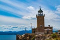 Lighthouse of Melagavi or Ireon in Loutraki Greece Royalty Free Stock Photo