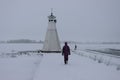 Sweden. Lighthouse on Lake Vattern. Royalty Free Stock Photo