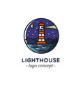Lighthouse logo concept. Royalty Free Stock Photo