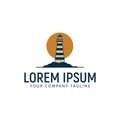 Lighthouse logo design concept template Royalty Free Stock Photo