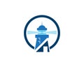 Lighthouse logo design vector illustration Royalty Free Stock Photo