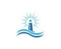 Lighthouse logo design vector illustration Royalty Free Stock Photo