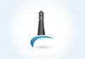 Lighthouse tower symbol icon logo vector image Royalty Free Stock Photo