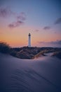 Lighthouse Lyngvig Fyr at the danish north sea coast