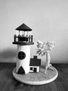 Lighthouse made of paper and book, decorative lamp