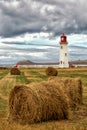 LIghthouse in Magdalen island in Canada Royalty Free Stock Photo