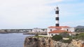 Lighthouse of the Mallorcan town of Portocolom in winter
