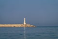 Lighthouse on a man-made seashore