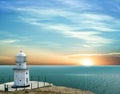 Lighthouse in a marine cape