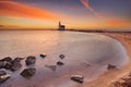 Lighthouse of Marken in The Netherlands at sunrise Royalty Free Stock Photo