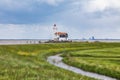 The lighthouse of Marken, a small island in the Markermeer in the Netherlands Royalty Free Stock Photo