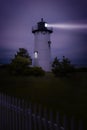 Lighthouse Martha`s Vineyard Sound and Nantucket Sound The East Chop white and black Oak Bluffs, white picket fence