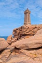 Lighthouse Men Ruz at Brittany, France Royalty Free Stock Photo