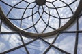 Lighthouse metallic and glass dome structure detail under blue sky Royalty Free Stock Photo