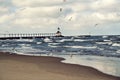 Lighthouse in Michigan City Royalty Free Stock Photo