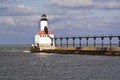 Lighthouse in Michigan City Royalty Free Stock Photo