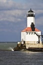 Lighthouse in Michigan City Royalty Free Stock Photo