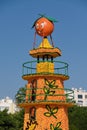 Lighthouse model made of citrus fruits, Mersin, Turkey
