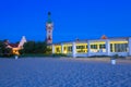 Lighthouse at the Molo in Sopot at night Royalty Free Stock Photo