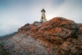 Lighthouse-monument to Semen Dezhnev on the coast of the Bering Strait