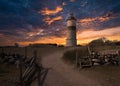 The lighthouse Morups TÃÂ¥nge is built 1843 and situated in a nature reserve on the Swedish West Coast Royalty Free Stock Photo