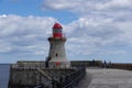 The lighthouse on the mouth of the river Tyne Royalty Free Stock Photo