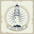 lighthouse nautical gray emblem icon