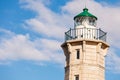 Lighthouse near Gythio against blue sky Royalty Free Stock Photo