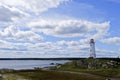 Lighthouse near Louisbourg, Nova Scotia, Canada Royalty Free Stock Photo