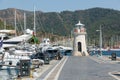 Lighthouse in Netsel marina in Marmaris harbor, Turkey Royalty Free Stock Photo