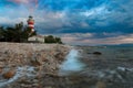 Lighthouse in the night in Kraljevica / Croatia Royalty Free Stock Photo