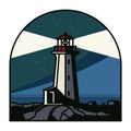 Lighthouse at the night Royalty Free Stock Photo
