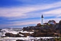 Lighthouse on the ocean, Portland. Maine United States Royalty Free Stock Photo