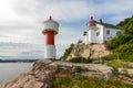 Lighthouse at Odderoya in Kristiansand, Norway Royalty Free Stock Photo