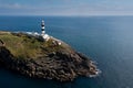 Lighthouse on the Old Head of Kinsale in County Cork of western Ireland Royalty Free Stock Photo