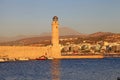 Lighthouse in old venetian harbor of Chania, Crete