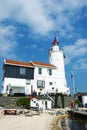 Lighthouse Paard van Marken in afternoon, North Holland, the Netherl Royalty Free Stock Photo