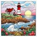 Lighthouse Painting Digital Illustration